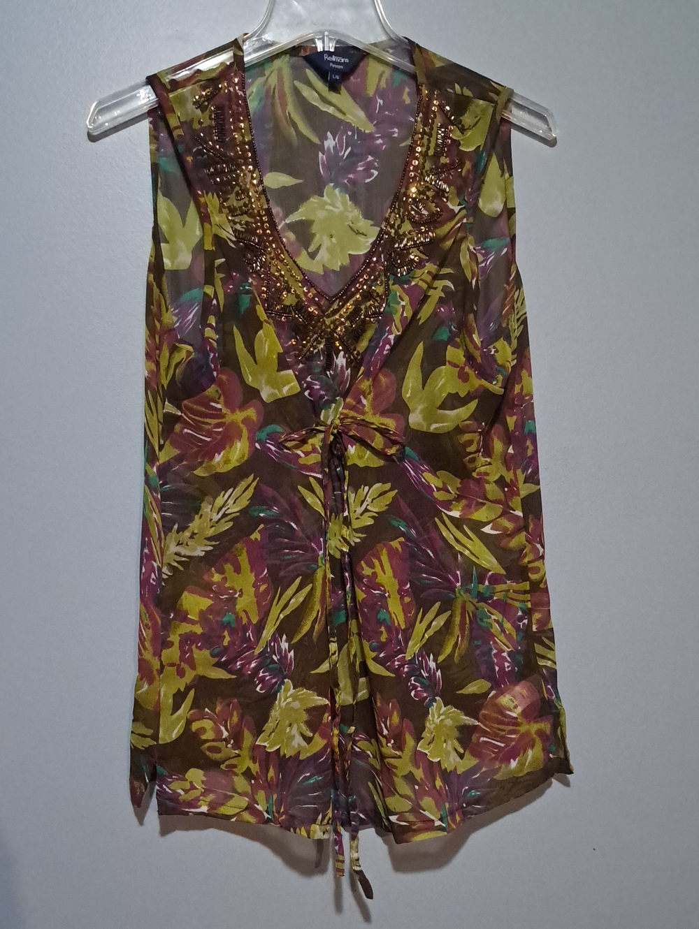 Reitmans Floral Sequin V-Neck Camisole. Fairycore. Y2k. Boho Chic. Whimisgoth
